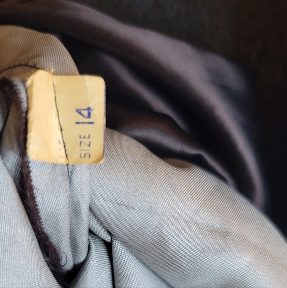 Vtg Lilli Ann Princess Coat 50s Shawl Collar Fit Flare Black Velvet Wool Sz 14 L - Picture 2 of 11